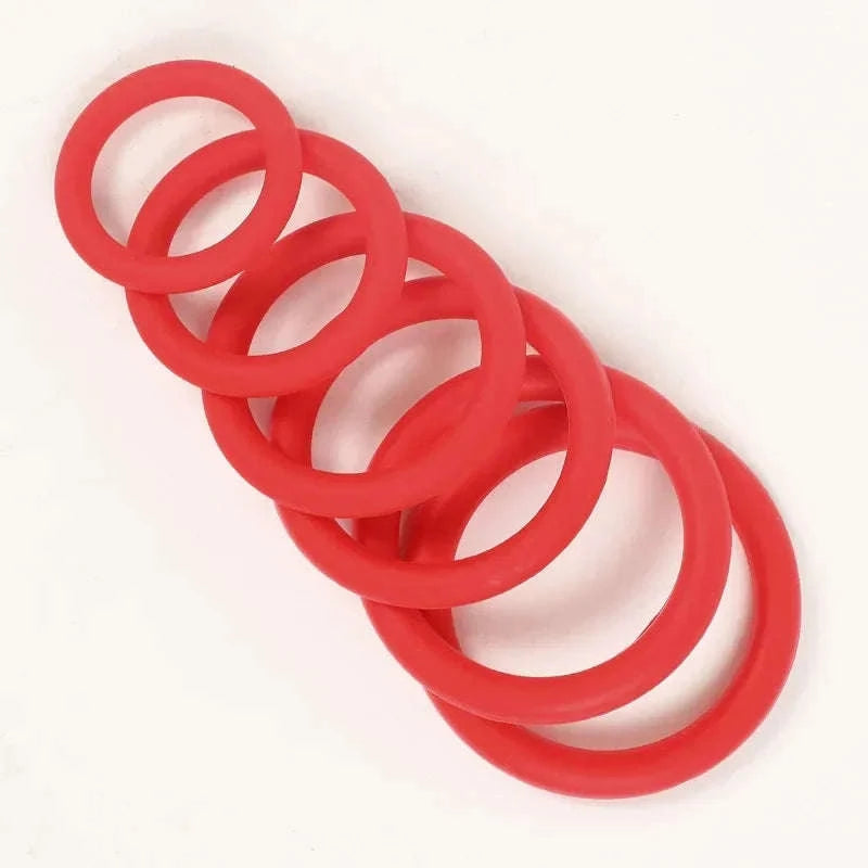 Silicone Penis Ring Set for Enhanced Performance-Red 35mm 40mm 50mm