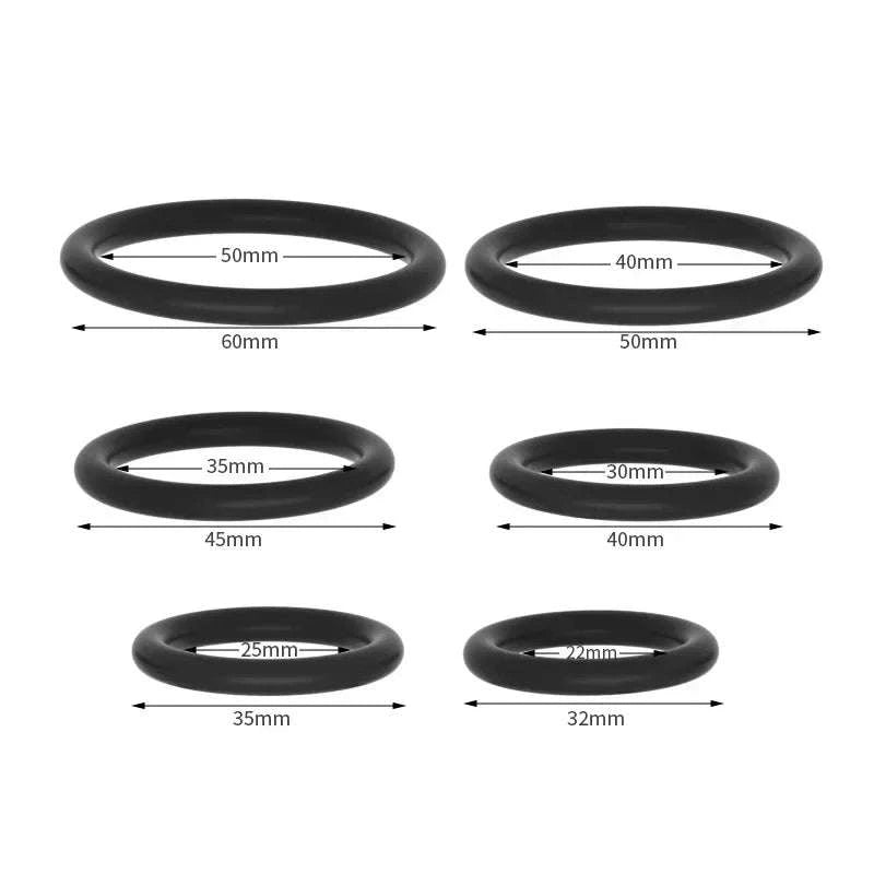 Silicone Penis Ring Set for Enhanced Performance-Red 35mm 40mm 50mm