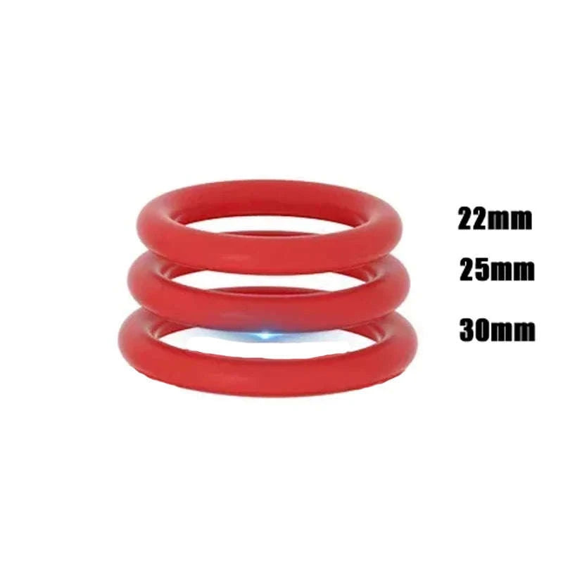 Silicone Penis Ring Set for Enhanced Performance-Red 35mm 40mm 50mm