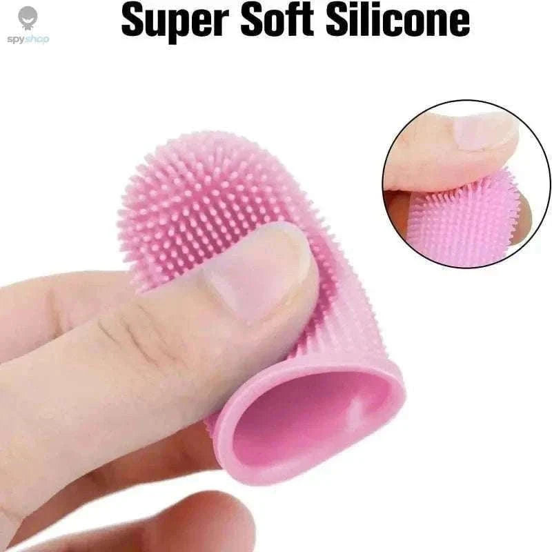 Silicone Pet Toothbrush Finger Brush for Dogs and Cats-1pc-orange
