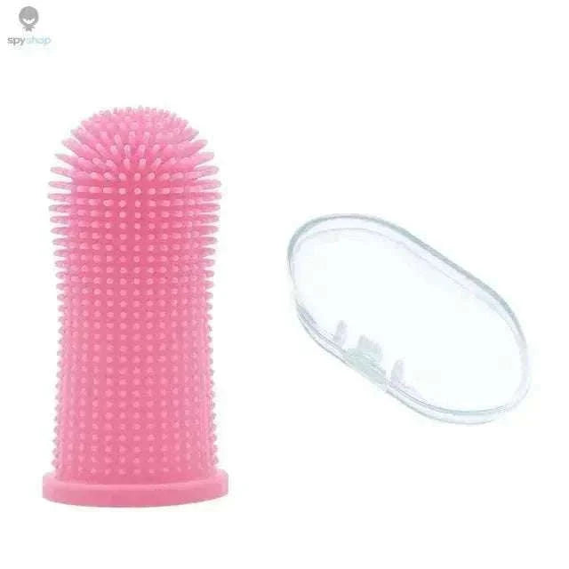 Silicone Pet Toothbrush Finger Brush for Dogs and Cats-1pc-orange