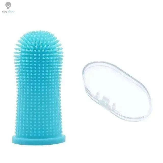 Silicone Pet Toothbrush Finger Brush for Dogs and Cats-1pc-orange
