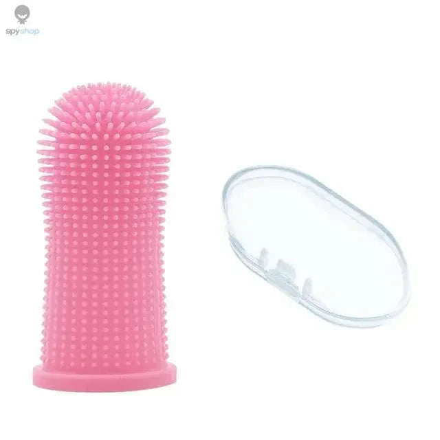 Silicone Pet Toothbrush – Gentle Finger Brush for Dogs and Cats-1pc-orange