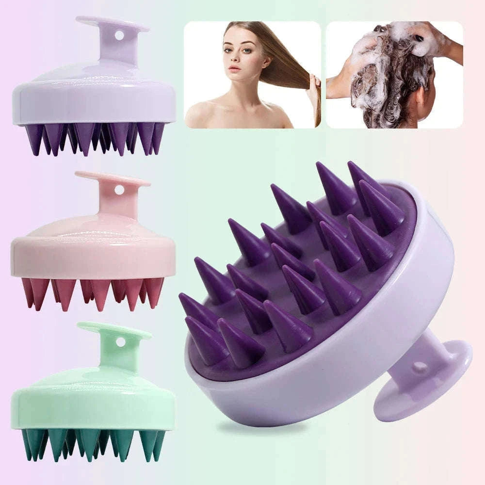 Silicone Scalp Massager Brush for Hair, Scalp & Body Care-267-Yellow