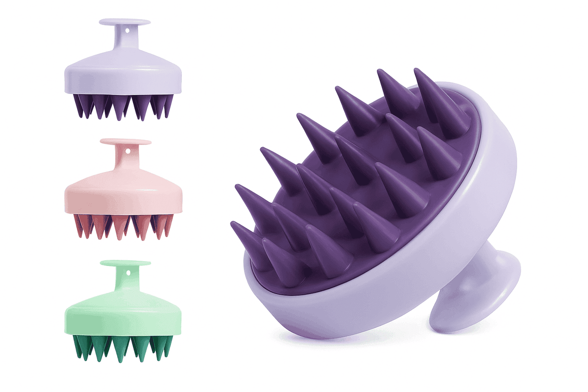Silicone Scalp Massager Brush for Hair, Scalp & Body Care-267-Yellow