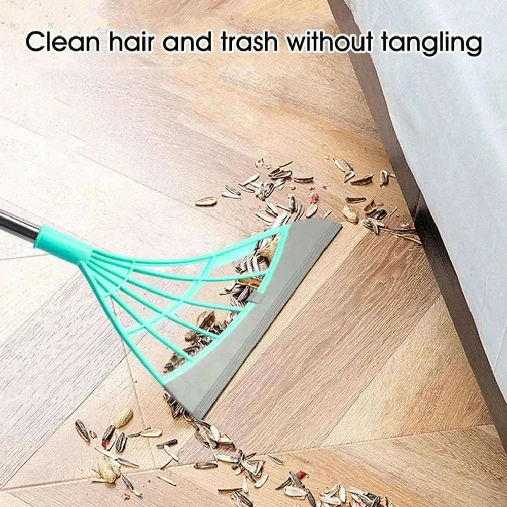 Silicone Scraper Broom for Floors, Glass, Windows, and Corners-Pink