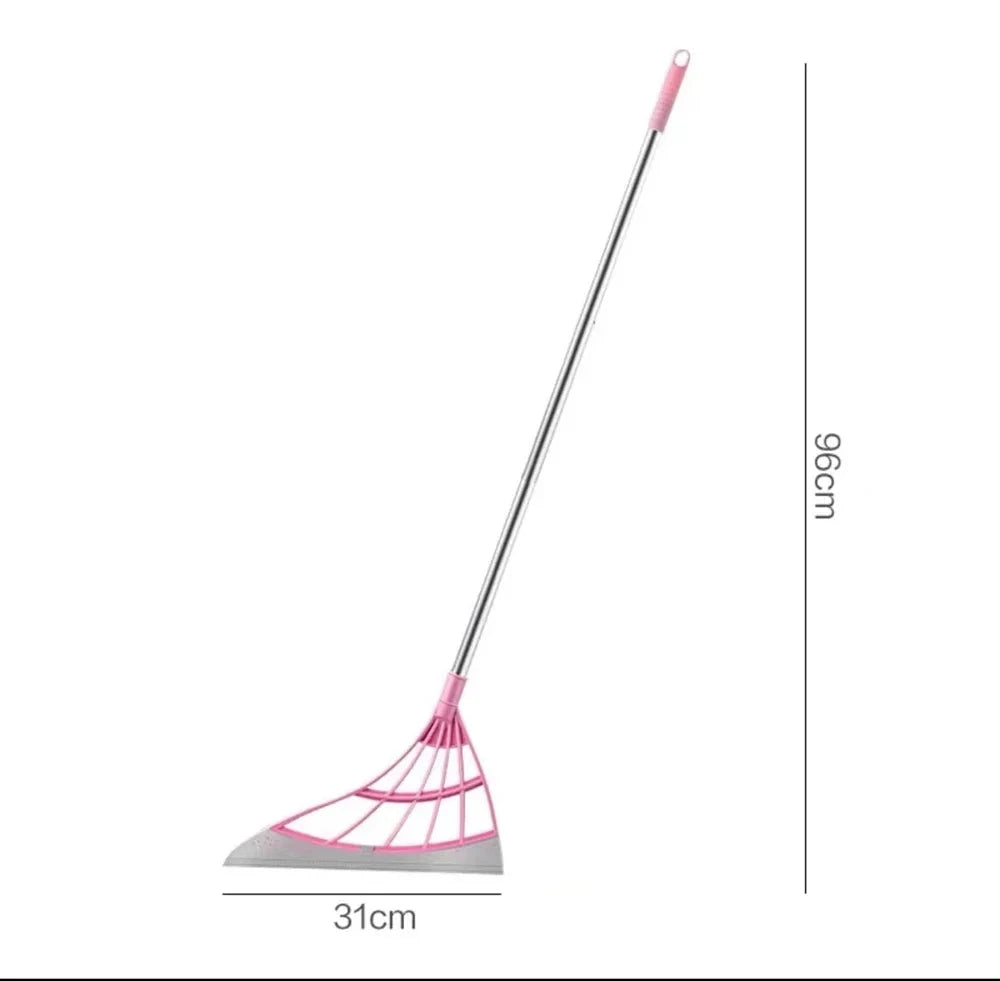 Silicone Scraper Broom Magic Wiper for High Places and Floors-Pink