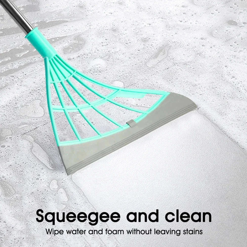 Silicone Scraper Broom Magic Wiper for High Places and Floors-Pink