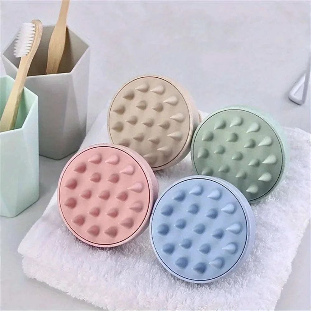 Silicone Shampoo Brush Scalp Massager-Blue