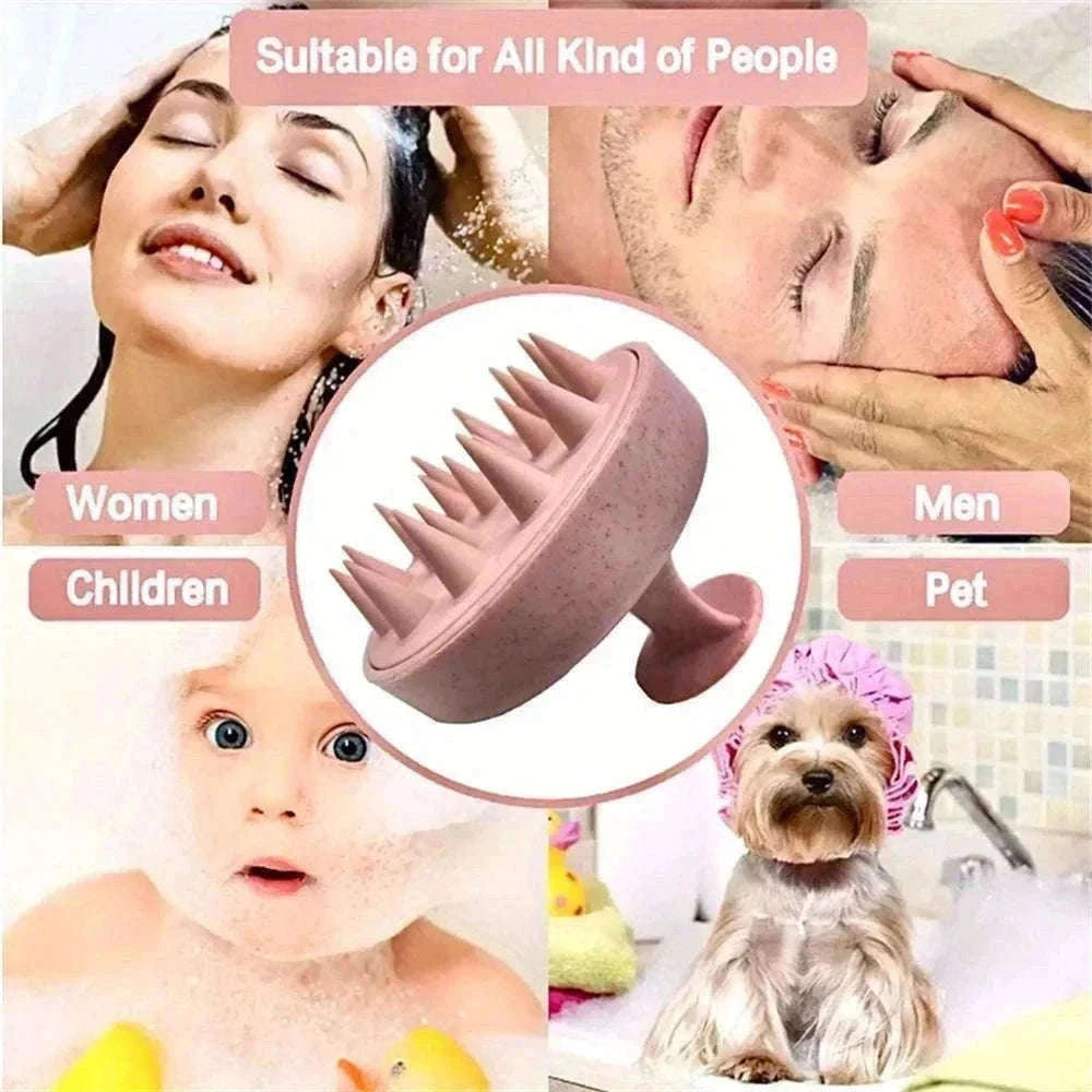 Silicone Shampoo Brush Scalp Massager for Gentle Daily Washes-Blue