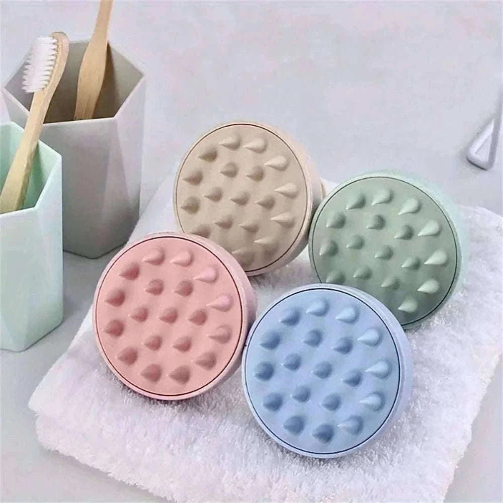 Silicone Shampoo Brush Scalp Massager for Gentle Daily Washes-Blue