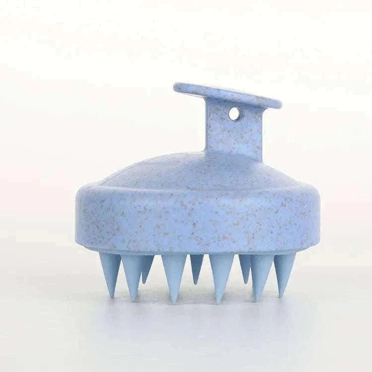 Silicone Shampoo Brush Scalp Massager for Gentle Daily Washes-Blue