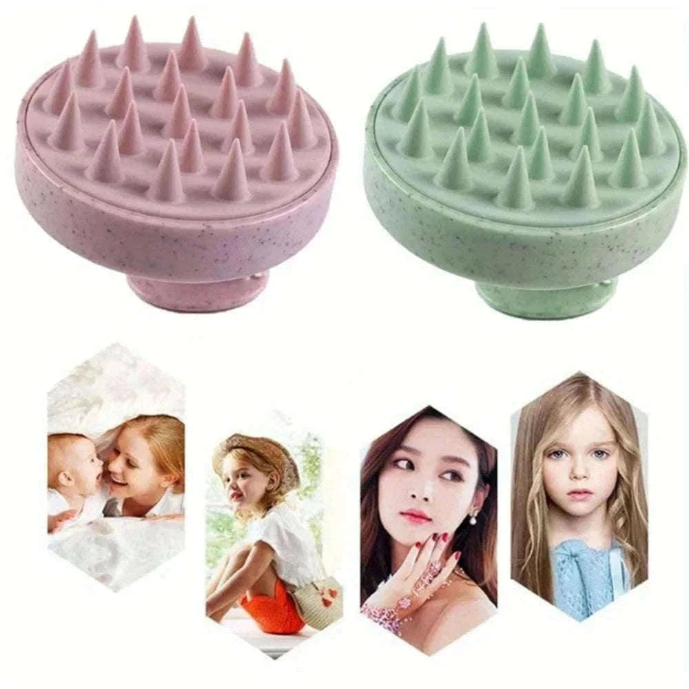Silicone Shampoo Brush Scalp Massager for Gentle Daily Washes-Blue