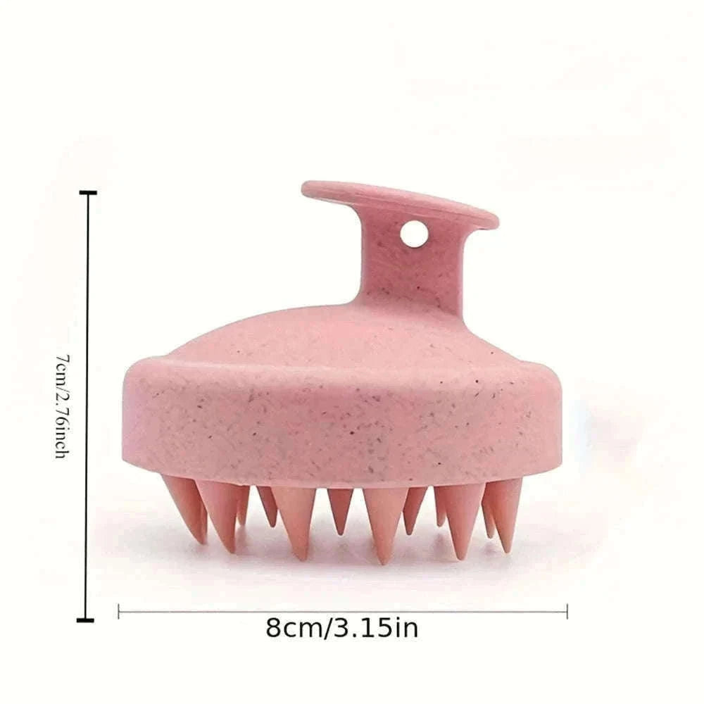 Silicone Shampoo Brush Scalp Massager for Gentle Daily Washes-Blue