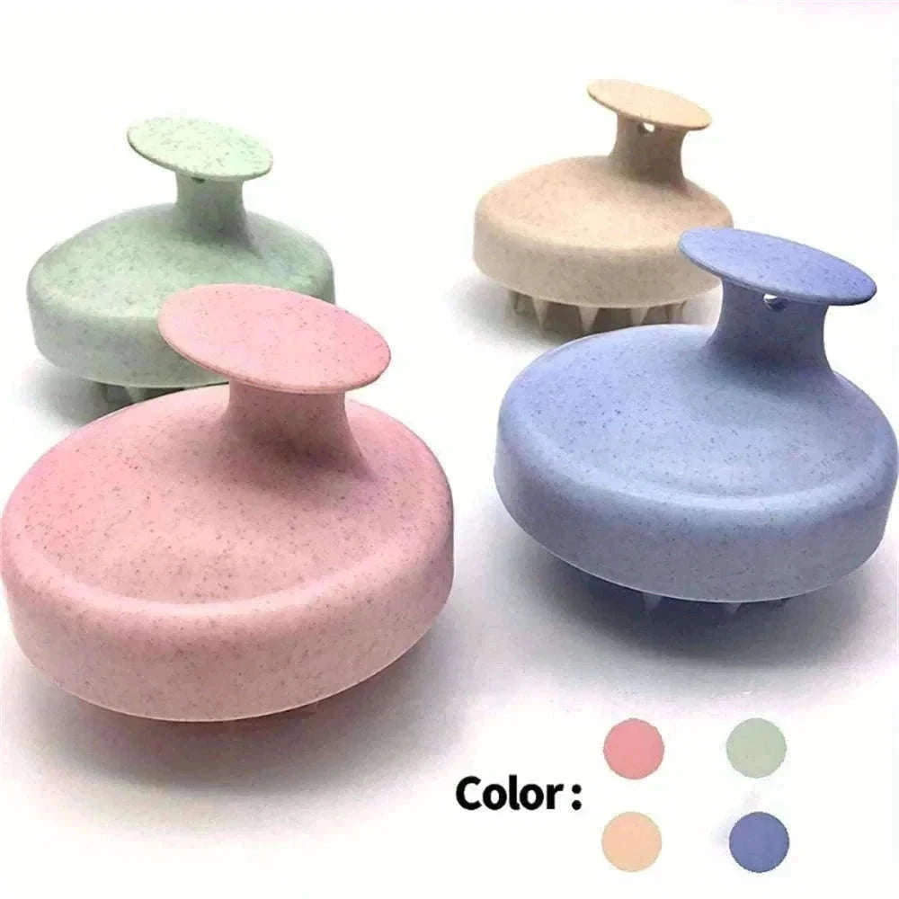 Silicone Shampoo Brush Scalp Massager for Gentle Daily Washes-Blue