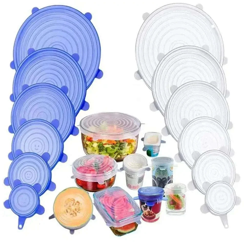 Silicone Stretch Lids 6‑Piece Set-Pink6pc