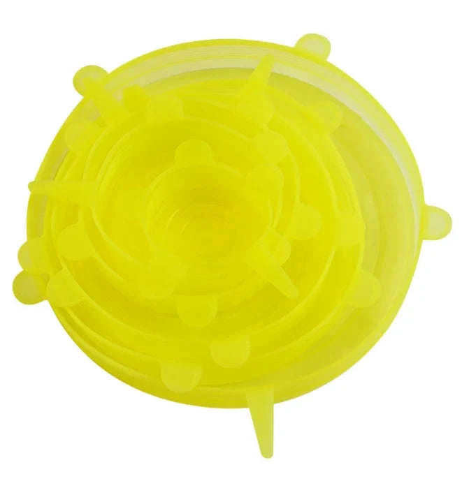Silicone Stretch Lids 6‑Piece Set-Pink6pc