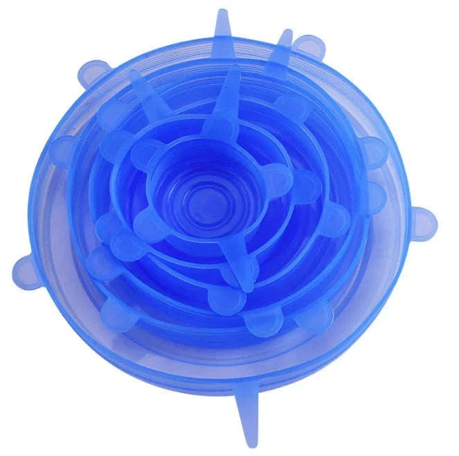 Silicone Stretch Lids 6‑Piece Set-Pink6pc