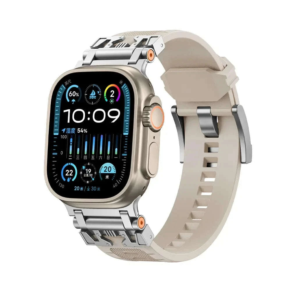 Silicone TPU Band for Apple Watch-silver blue / 44mm / United States