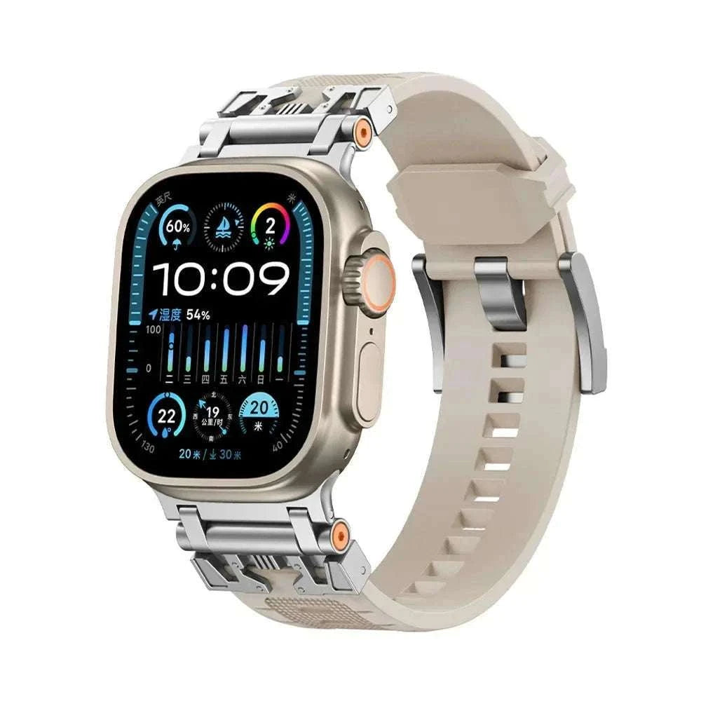 Silicone TPU Band for Apple Watch-silver blue / 44mm / United States