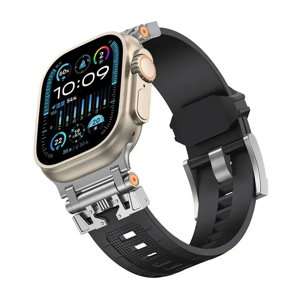 Silicone TPU Band for Apple Watch-silver blue / 44mm / United States