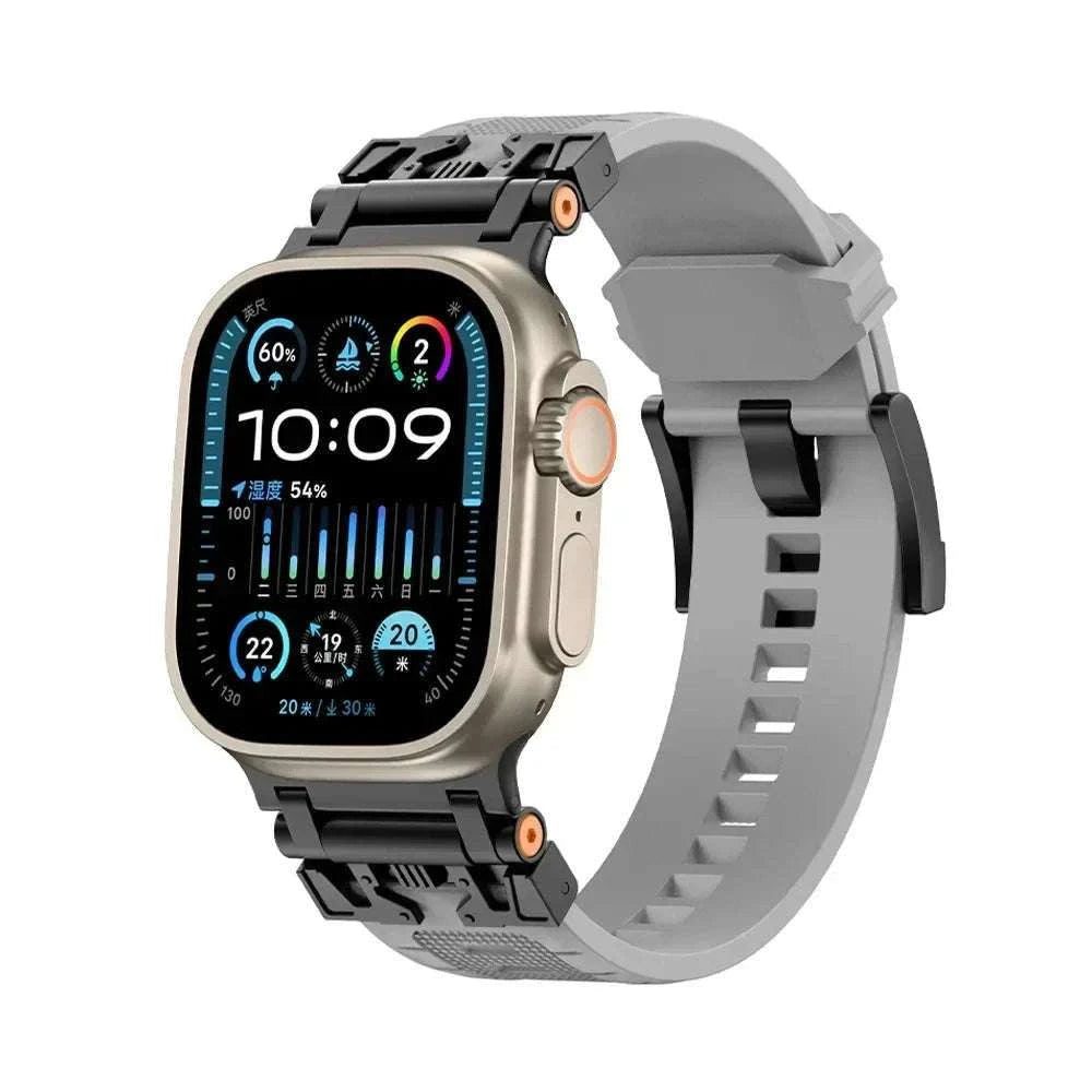 Silicone TPU Band for Apple Watch-silver blue / 44mm / United States