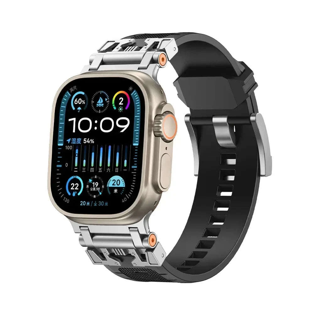 Silicone TPU Band for Apple Watch-silver blue / 44mm / United States