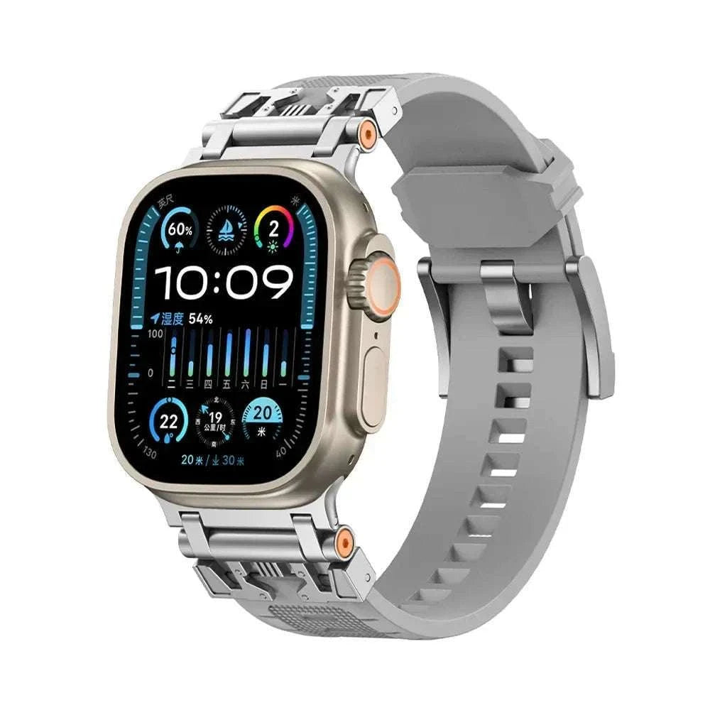 Silicone TPU Band for Apple Watch-silver blue / 44mm / United States