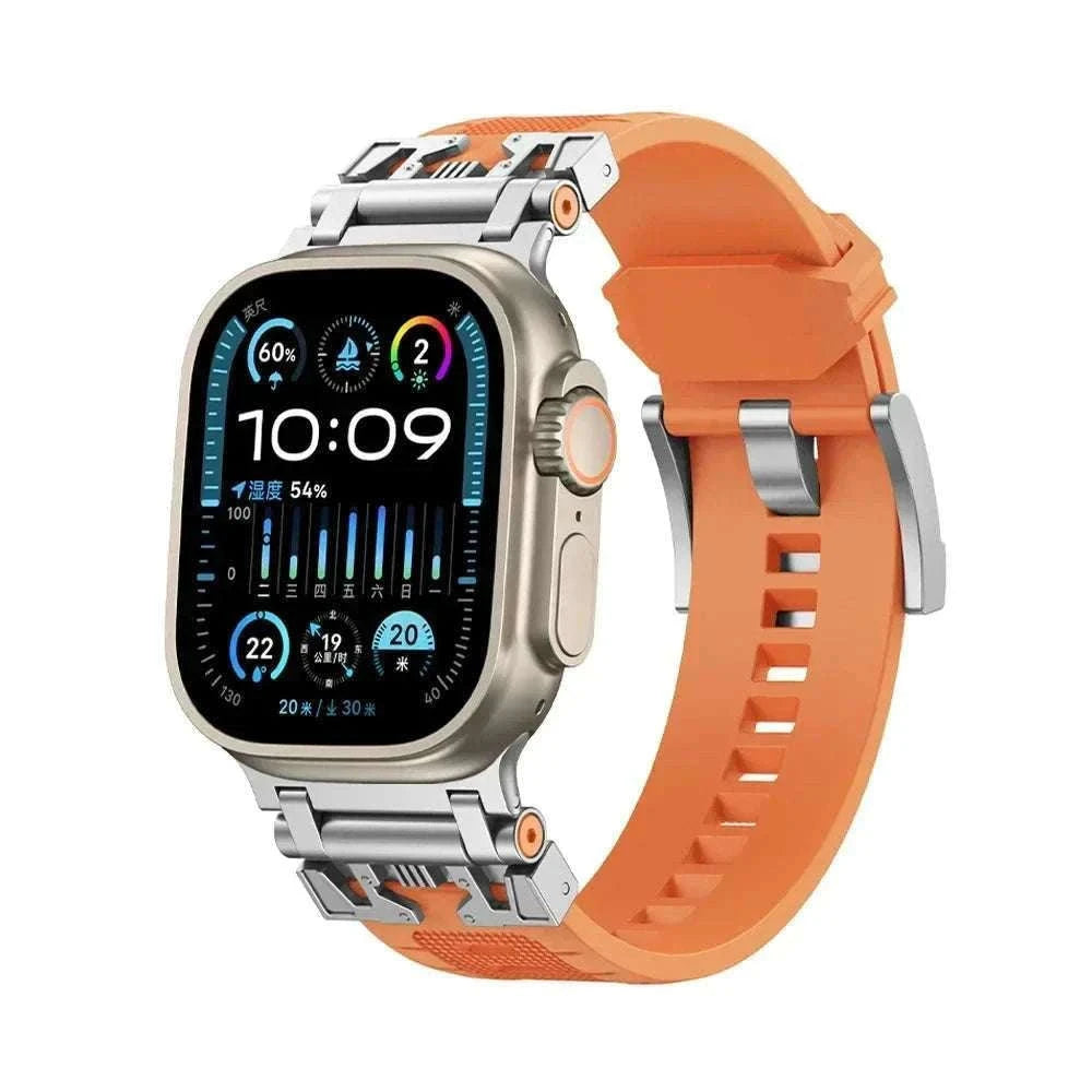 Silicone TPU Band for Apple Watch with Magnetic D-Buckle-silver blue / 44mm / United States