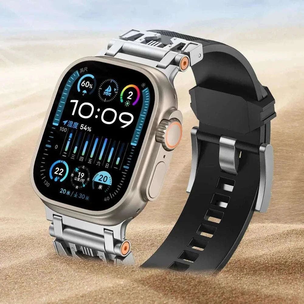 Silicone TPU Band for Apple Watch with Magnetic D-Buckle-silver blue / 44mm / United States