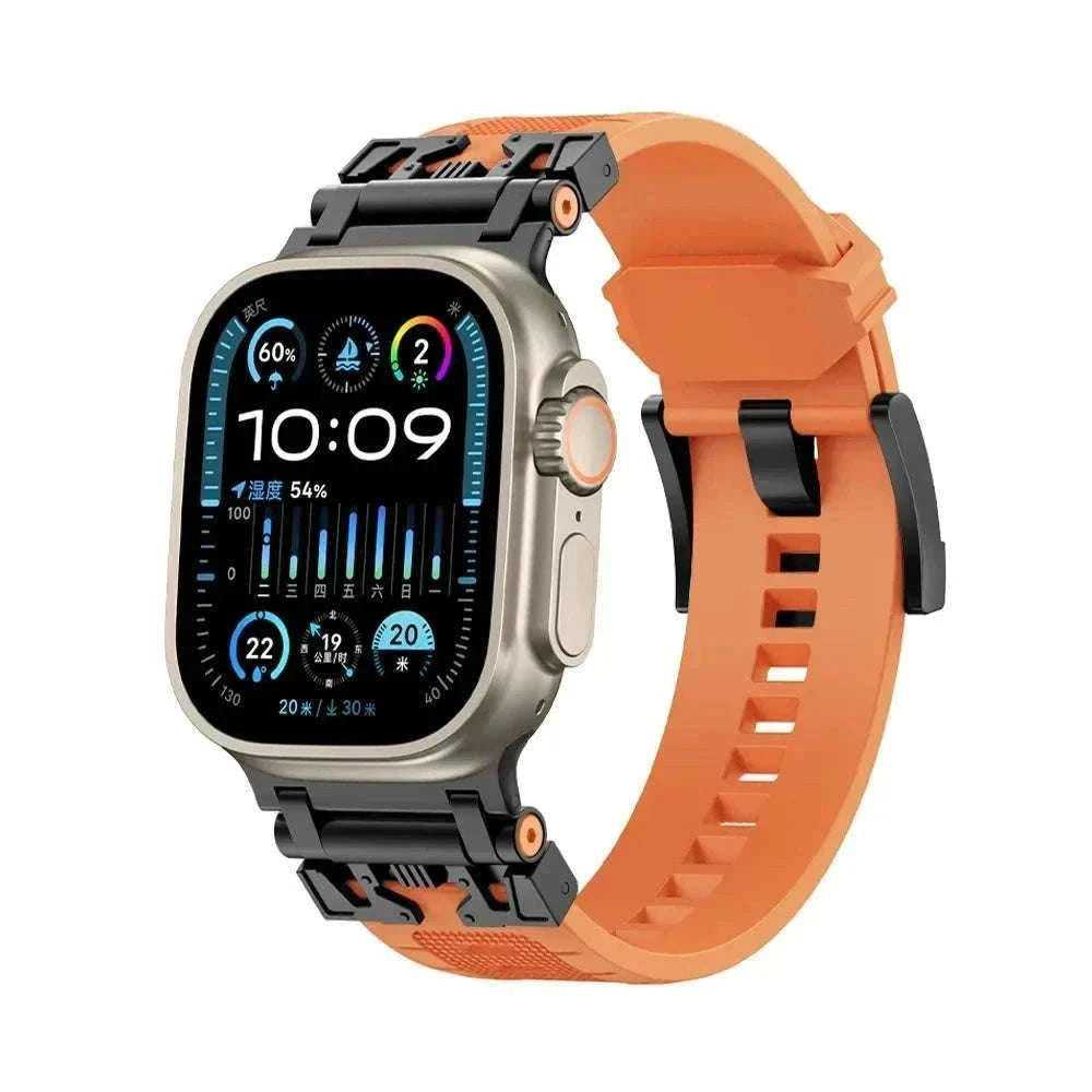 Silicone TPU Band for Apple Watch with Magnetic D-Buckle-silver blue / 44mm / United States