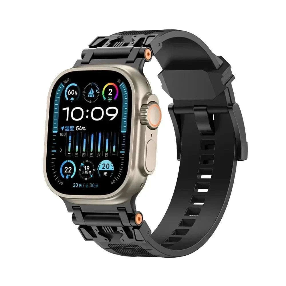 Silicone TPU Band for Apple Watch with Magnetic D-Buckle-silver blue / 44mm / United States