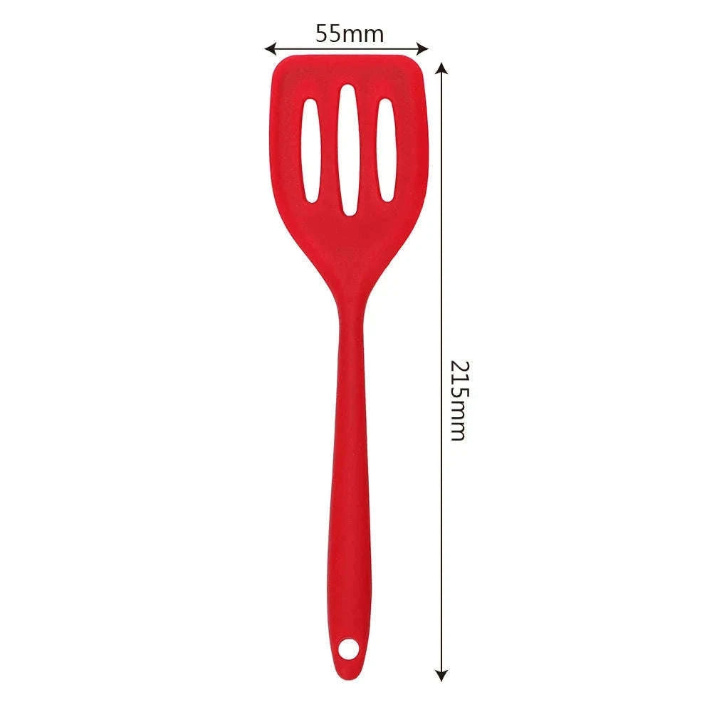 Silicone Turner Spatula for Easy Flipping and Non-Scratch Cooking-Red