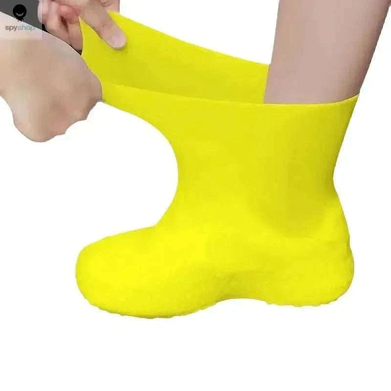 Silicone Waterproof Shoe Covers for Rain, Mud and Daily Wear-yellow