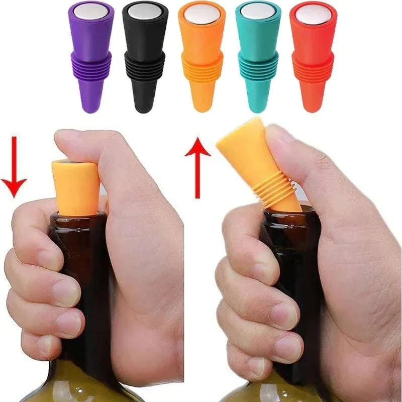 Silicone Wine Bottle Stopper Leak‑Proof Reusable Seal-Purple