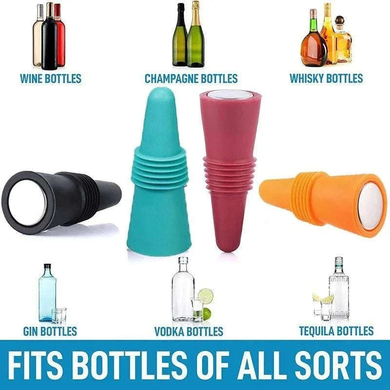 Silicone Wine Bottle Stopper Leak‑Proof Reusable Seal-Purple