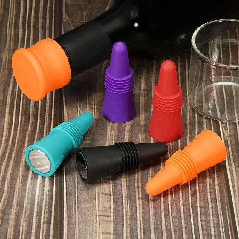Silicone Wine Bottle Stopper Leak‑Proof Reusable Seal-Purple