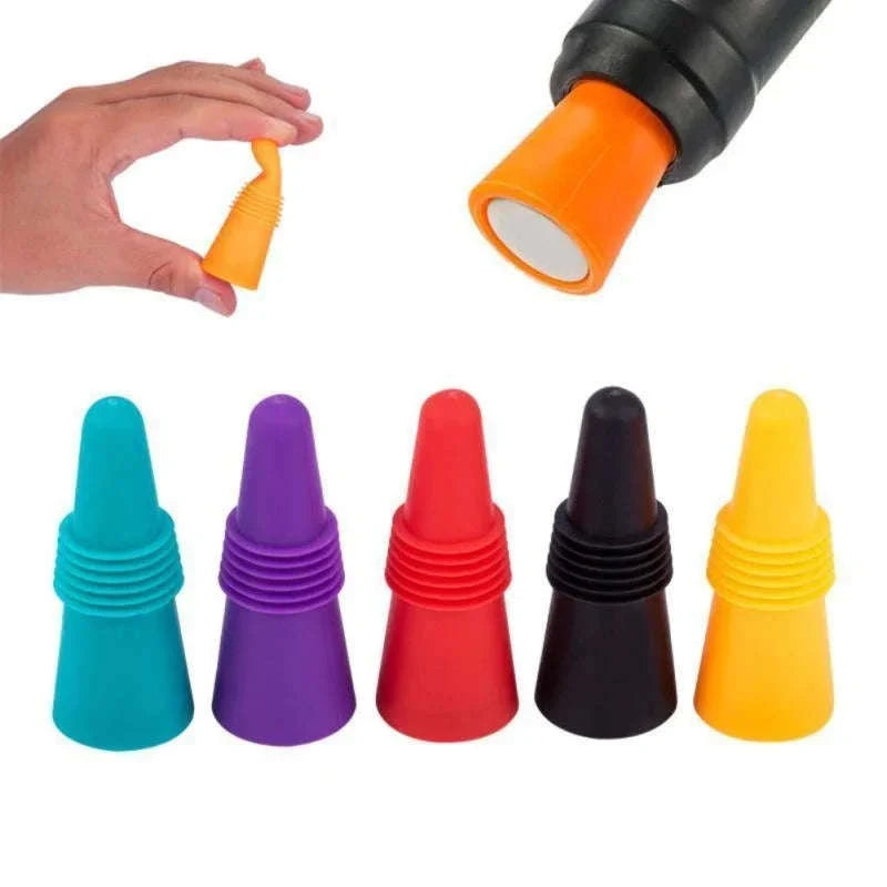 Silicone Wine Bottle Stopper Leak‑Proof Reusable Seal-Purple