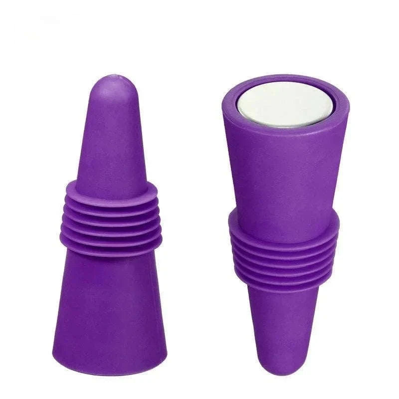 Silicone Wine Bottle Stopper Leak‑Proof Reusable Seal-Purple