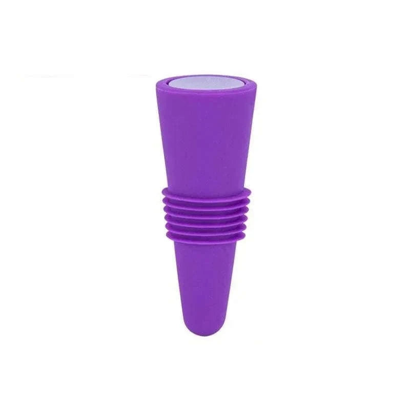Silicone Wine Bottle Stopper Leak‑Proof Reusable Seal-Purple