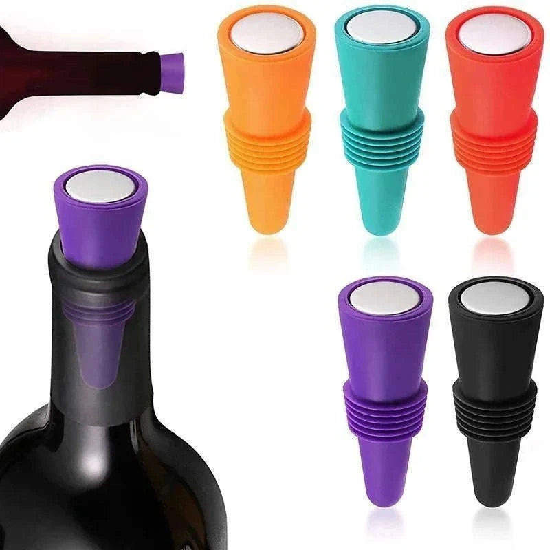 Silicone Wine Bottle Stopper Leak‑Proof Reusable Seal-Purple