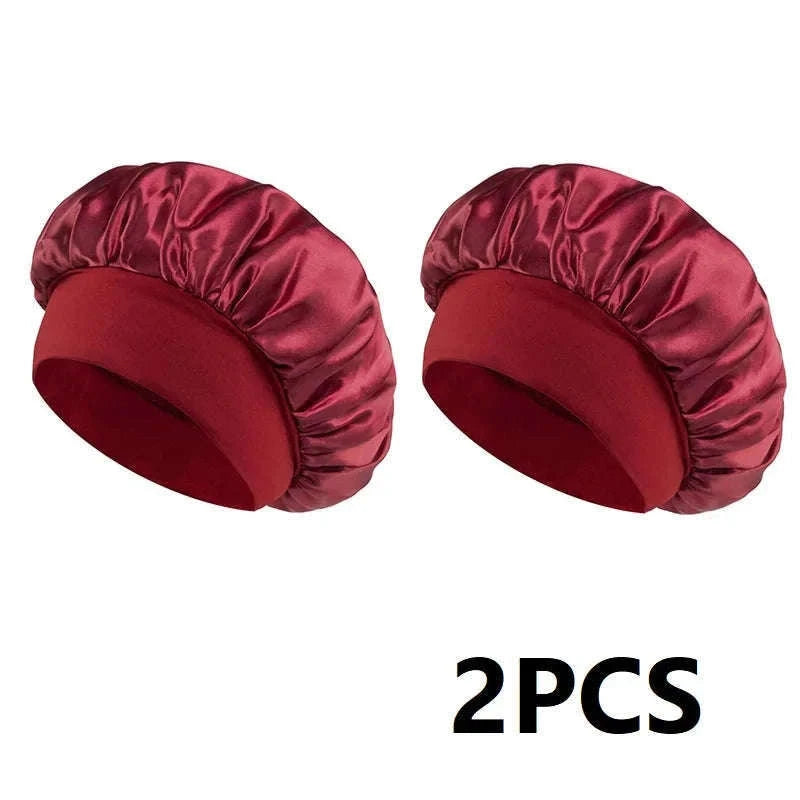 Silk Hair Bonnet for Sleeping with Soft Satin Feel-(2)-Purple
