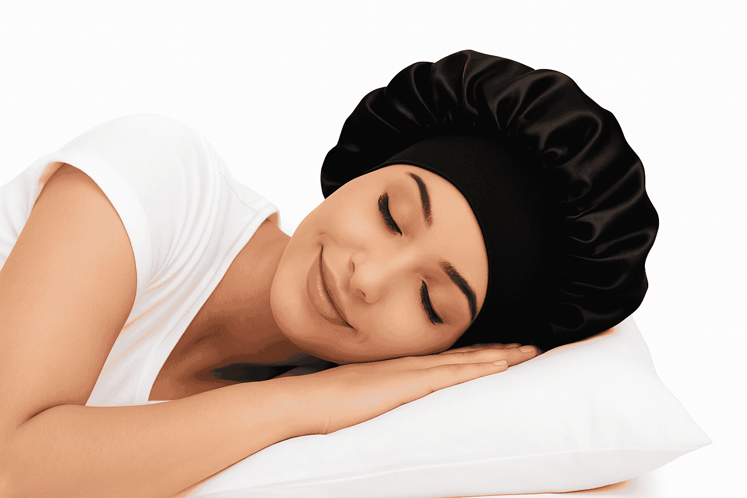Silk Hair Bonnet for Sleeping with Soft Satin Feel-(2)-Purple
