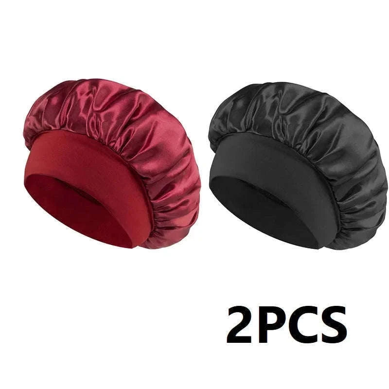 Silk Hair Bonnet for Sleeping with Soft Satin Feel-(2)-Purple