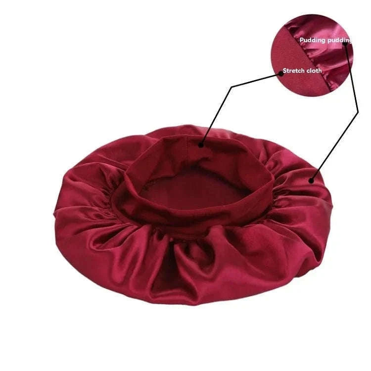 Silk Hair Bonnet for Sleeping with Soft Satin Feel-(2)-Purple
