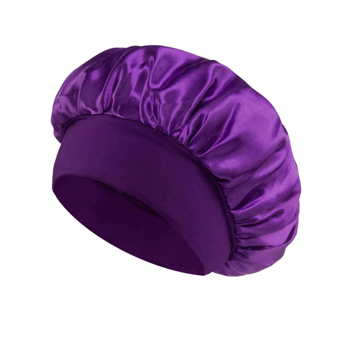 Silk Hair Bonnet for Sleeping with Soft Satin Feel-(2)-Purple