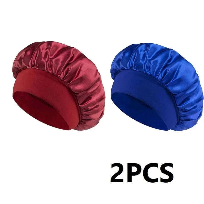 Silk Hair Bonnet for Sleeping with Soft Satin Feel-(2)-Purple