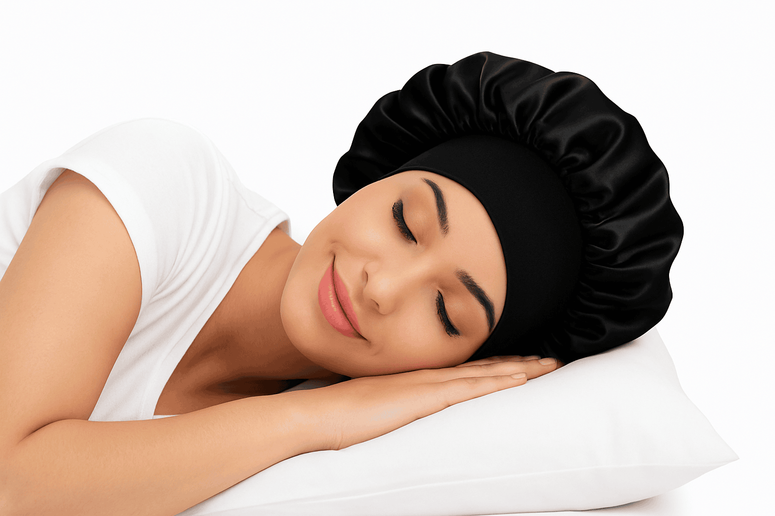 Silk Hair Bonnet for Sleeping with Soft Satin Feel-(2)-Purple