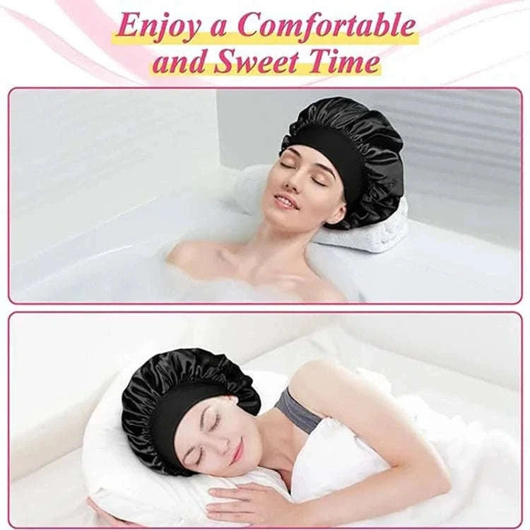 Silk Hair Bonnet for Sleeping with Soft Satin Feel-(2)-Purple