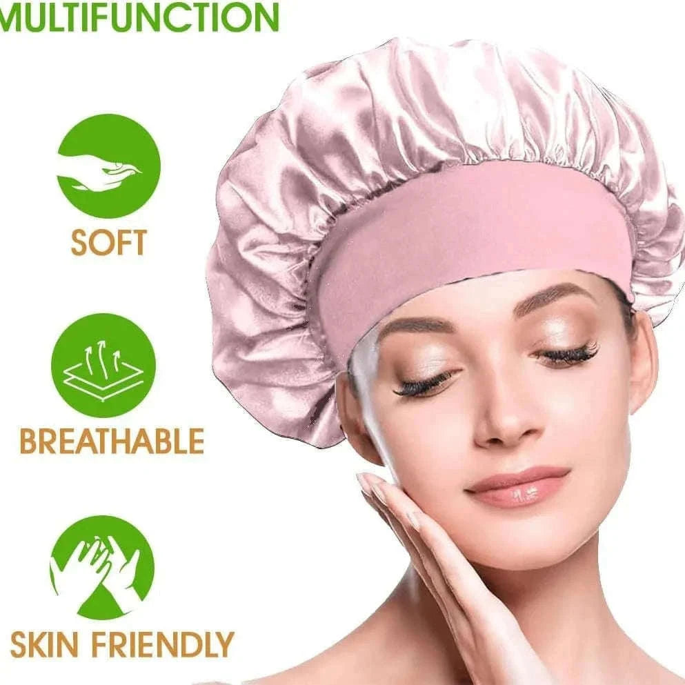 Silk Hair Bonnet for Sleeping with Soft Satin Feel-(2)-Purple